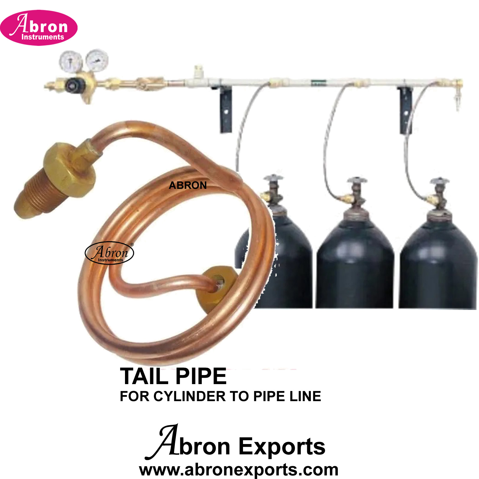 Medical gas Pipe Line Tail Pipe with adaptor copper brass pipe cylinder gas for pipeline installation 10 pc Abron